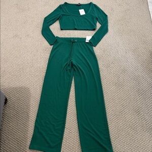 Forever 21 Teal Long Sleeve Top and Pants Set